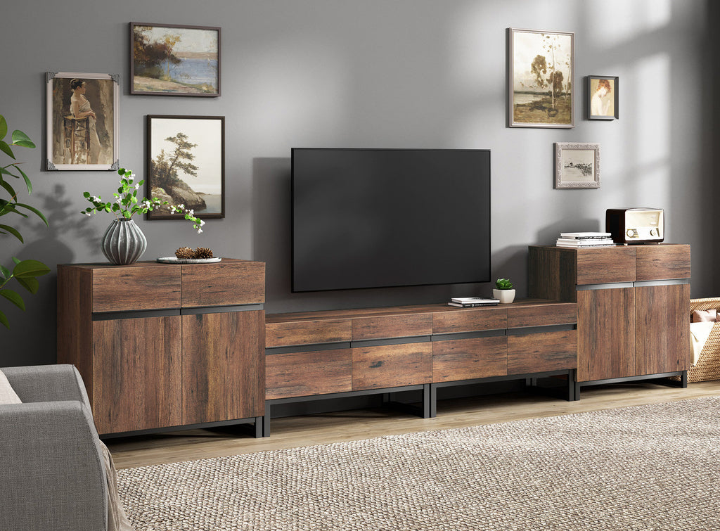 Aadam - Modern Wood TV Stand for TVs up to 110" Entertainment Center