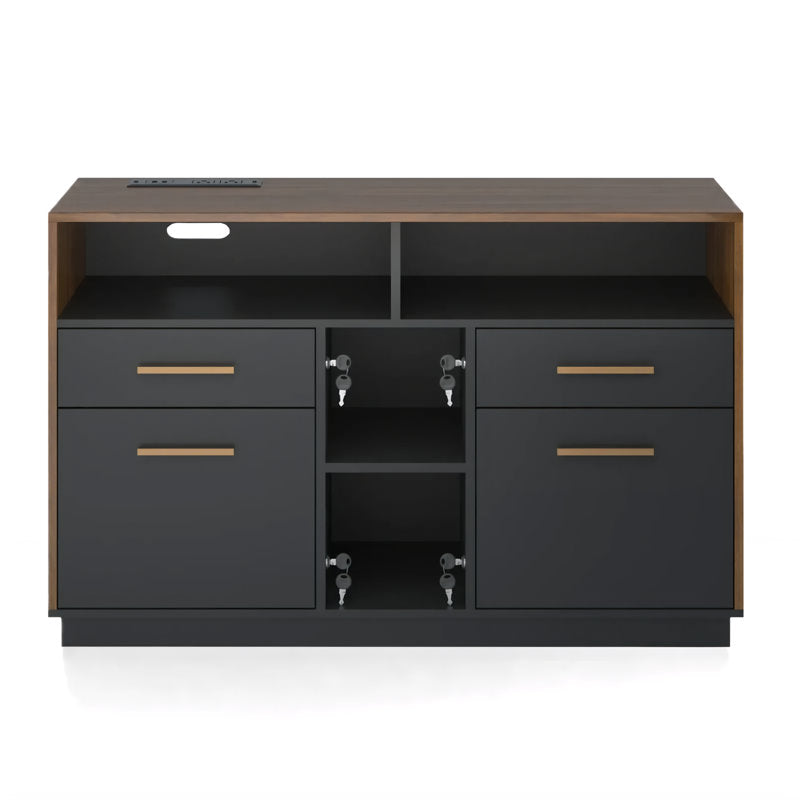 Adonia - 4 Drawer Lateral File Cabinet Mid-Century Walnut Office