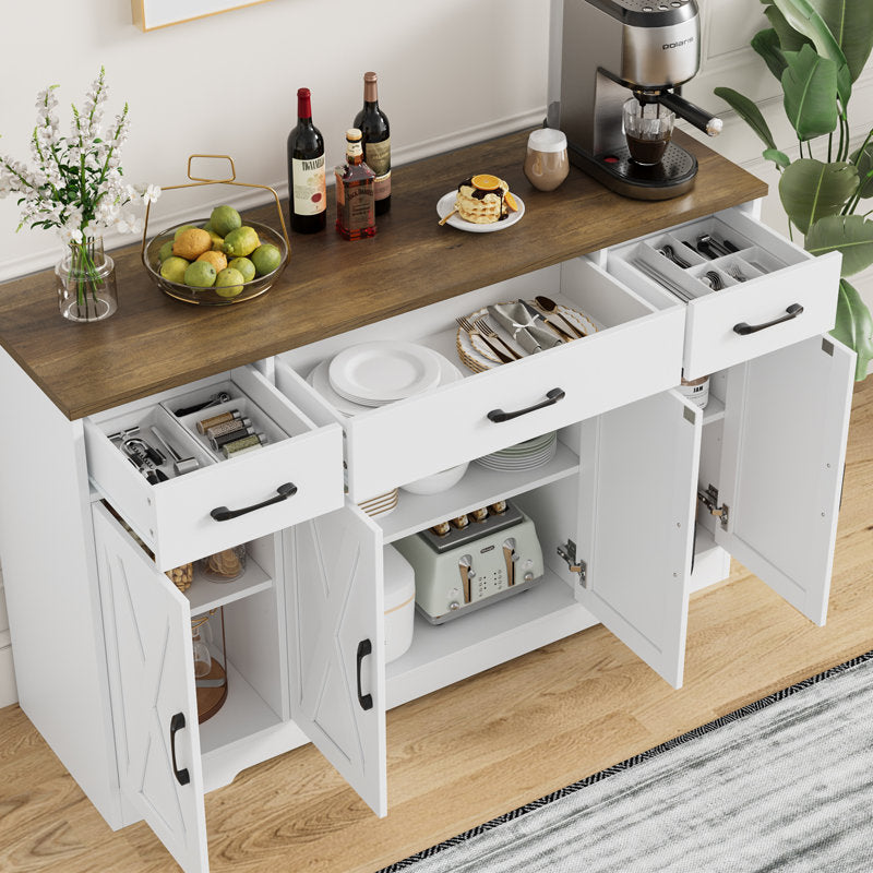 Adra - 55" Modern Farmhouse Sideboard Buffet Cabinet with Storage