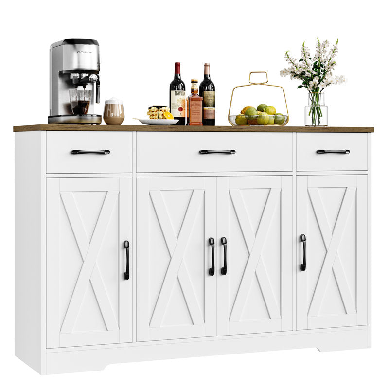 Adra - 55" Modern Farmhouse Sideboard Buffet Cabinet with Storage
