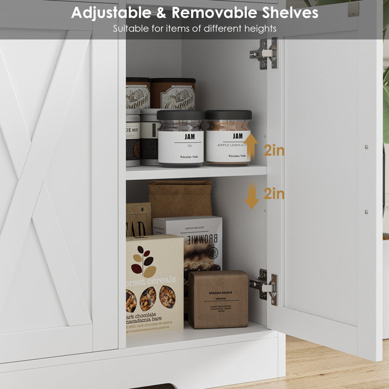 Adra - 55" Modern Farmhouse Sideboard Buffet Cabinet with Storage
