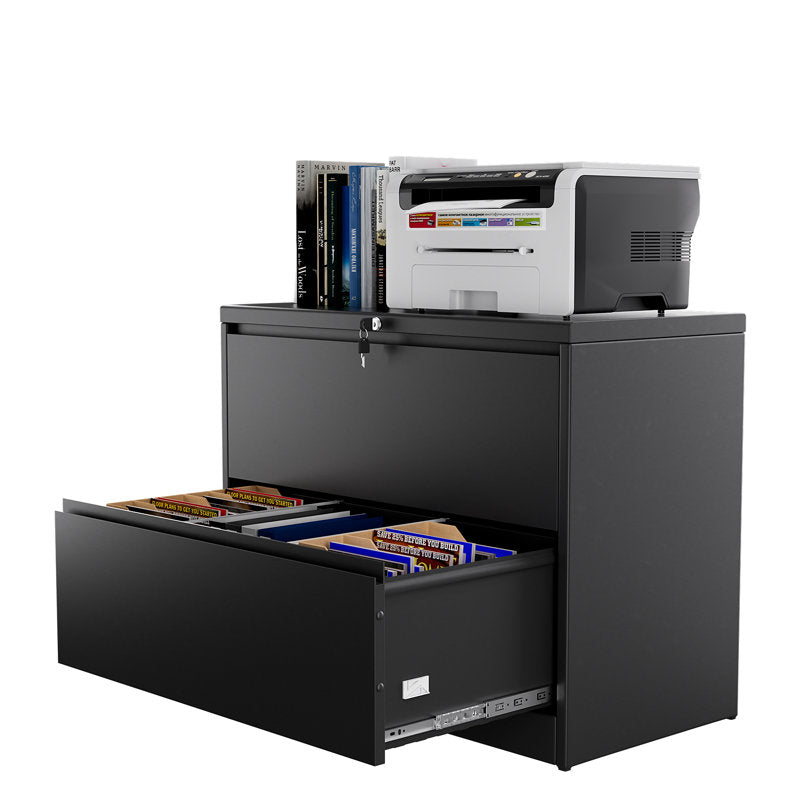Ahanu - 2-Drawer Steel Locking Lateral File Cabinet for Office