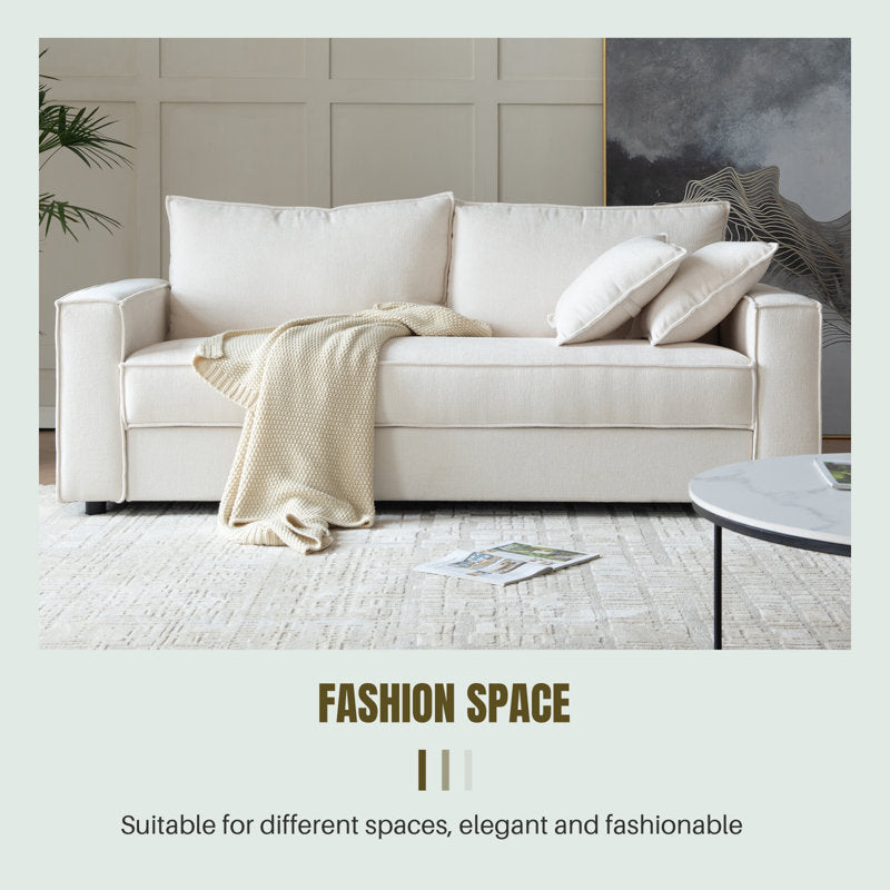 Alcantara - 79.5" Modern Upholstered 3-Seater Sofa for Living Room