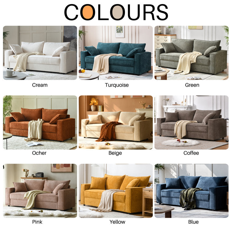 Alcantara - 79.5" Modern Upholstered 3-Seater Sofa for Living Room