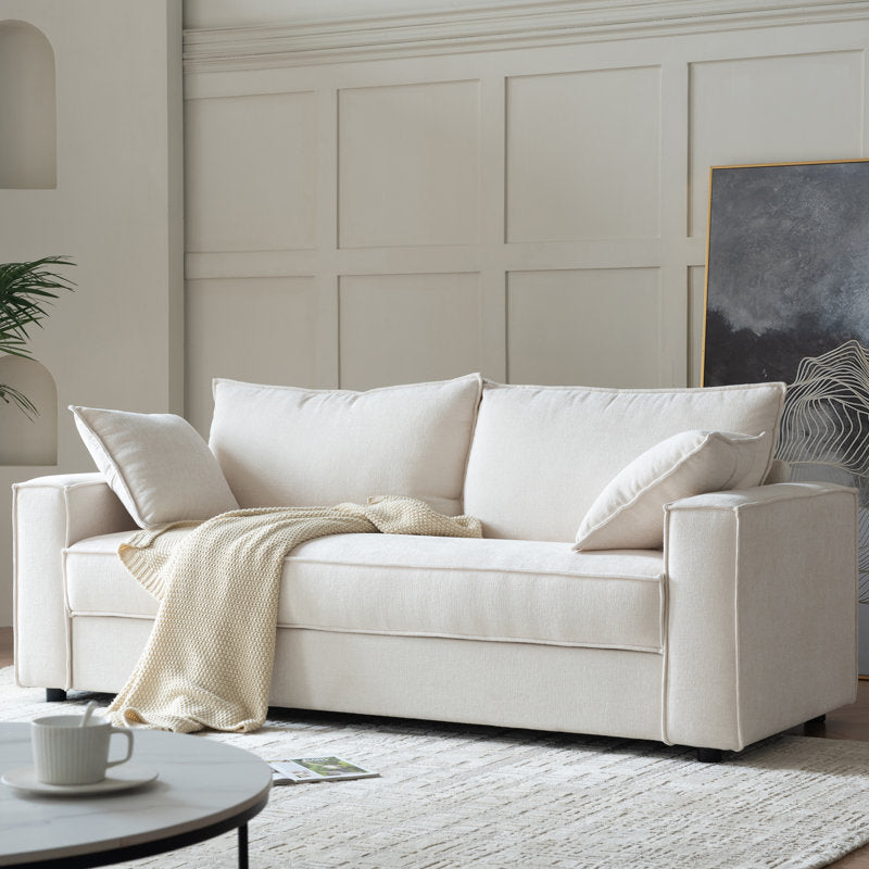 Alcantara - 79.5" Modern Upholstered 3-Seater Sofa for Living Room