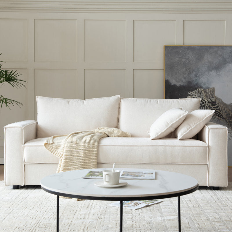 Alcantara - 79.5" Modern Upholstered 3-Seater Sofa for Living Room