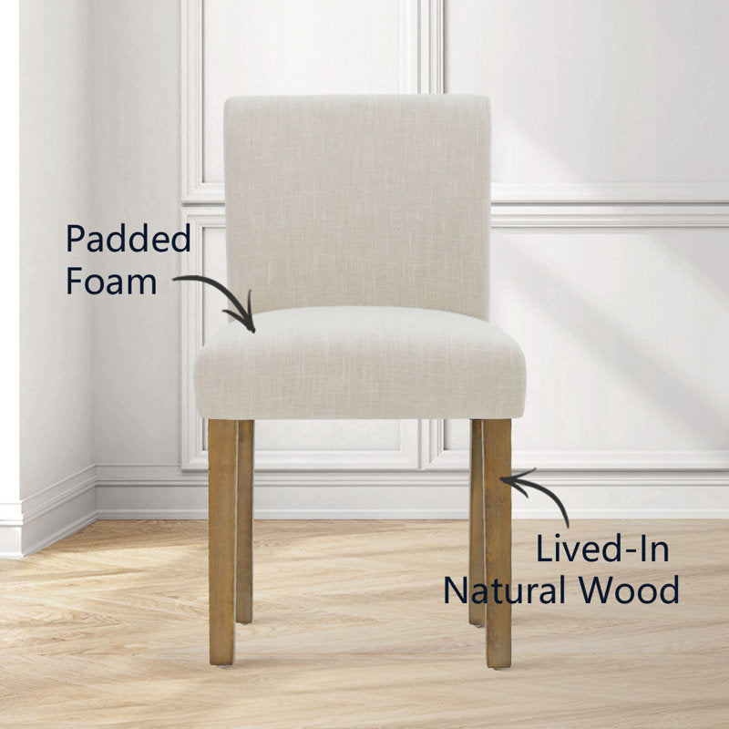 Alesana - Linen Blend Upholstered Dining Chairs Set of 2 - Modern Wood
