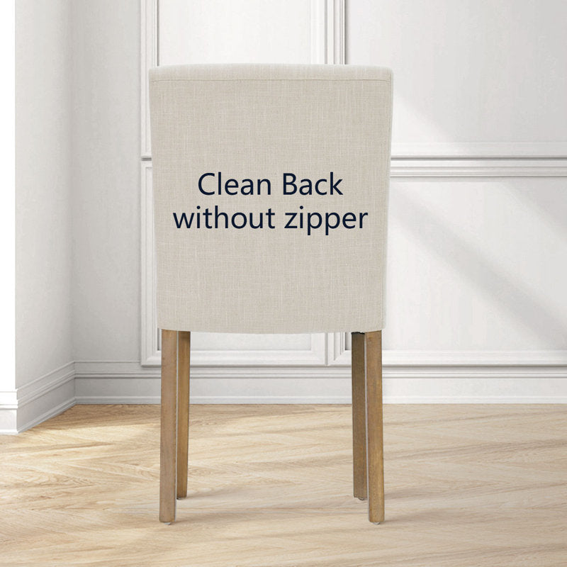 Alesana - Linen Blend Upholstered Dining Chairs Set of 2 - Modern Wood