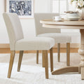 Alesana - Linen Blend Upholstered Dining Chairs Set of 2 - Modern Wood