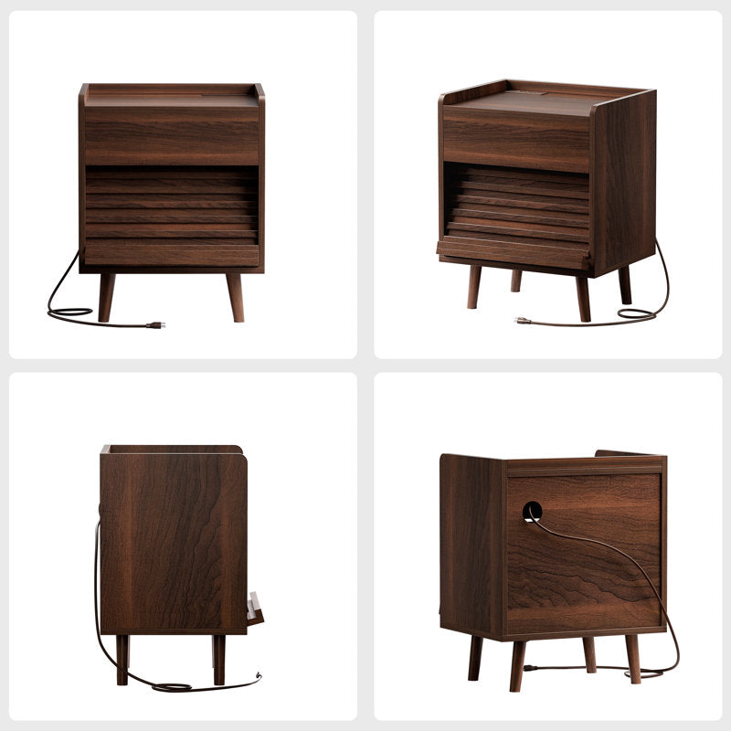 Allysyn - Modern 2-Drawer Nightstand with LED & Charging (Set of 2)