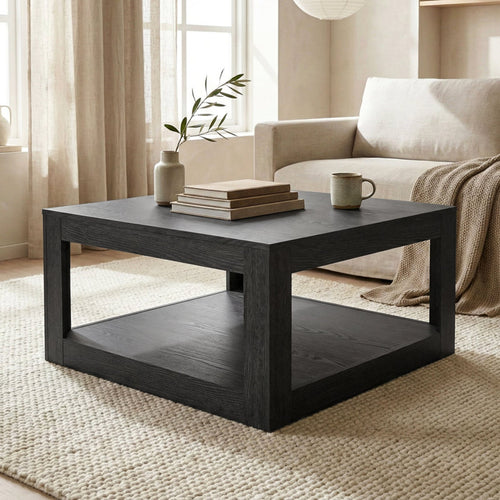 Allysyn - 31.5" Square Coffee Table Modern Wood Living Room Center Table