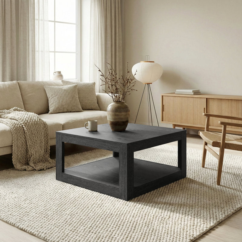 Allysyn - 31.5" Square Coffee Table Modern Wood Living Room Center Table