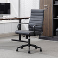 Amaiia - Mid-Back Ribbed PU Leather Swivel Ergonomic Office Chair