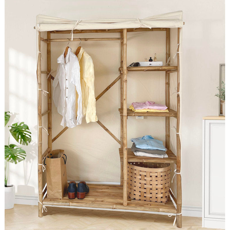 Anacelia - Bamboo Free Standing Closet Organizer for Bedroom Storage