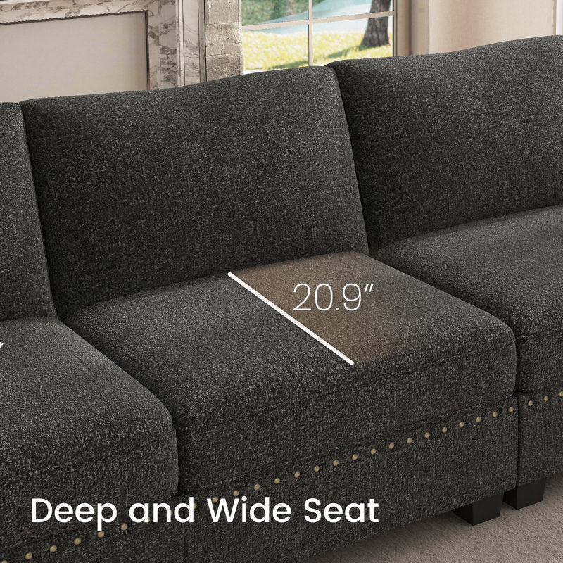 Anureet - 4-Person Modular Sectional Sofa with Nailhead Trim