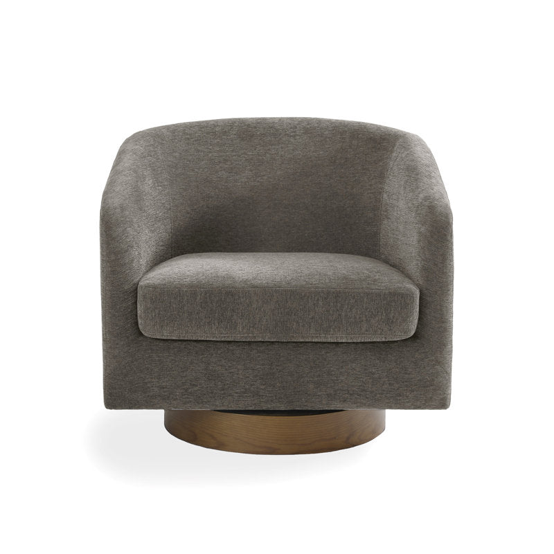 Applewold - Swivel Barrel Chair Tan Chenille Living Room