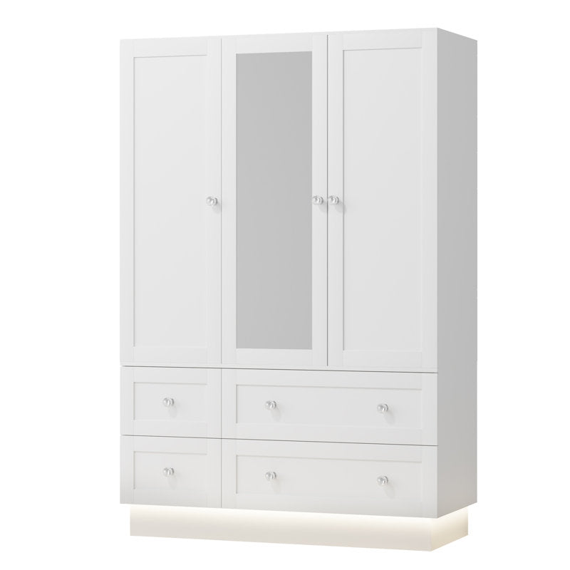 Lumina Luxe - 3-Door Wooden Armoire Wardrobe with RGB & Mirror