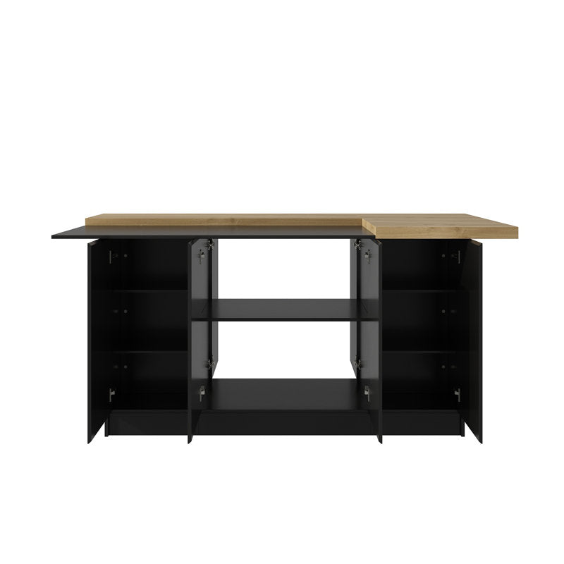 Arvene - 77" Modern Wood Kitchen Island with Storage & Meal Prep