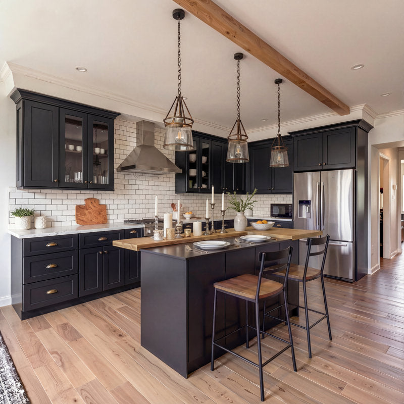 Arvene - 77" Modern Wood Kitchen Island with Storage & Meal Prep