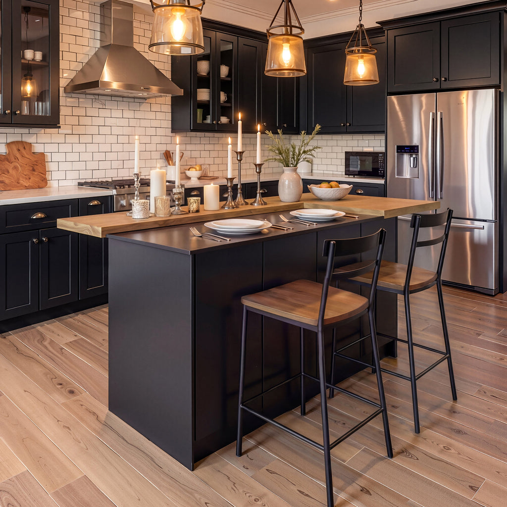 Arvene - 77" Modern Wood Kitchen Island with Storage & Meal Prep
