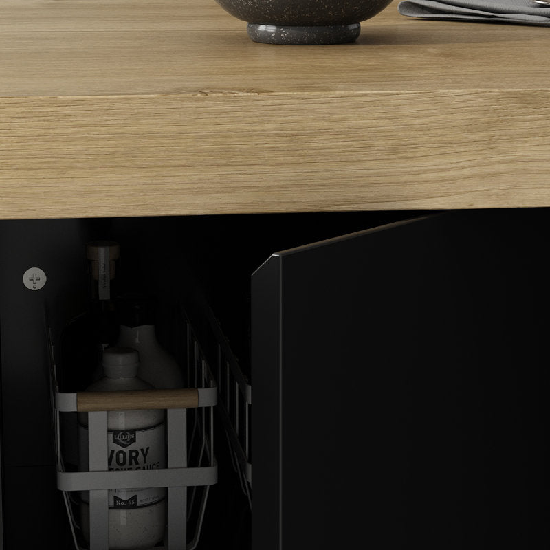 Arvene - 77" Modern Wood Kitchen Island with Storage & Meal Prep