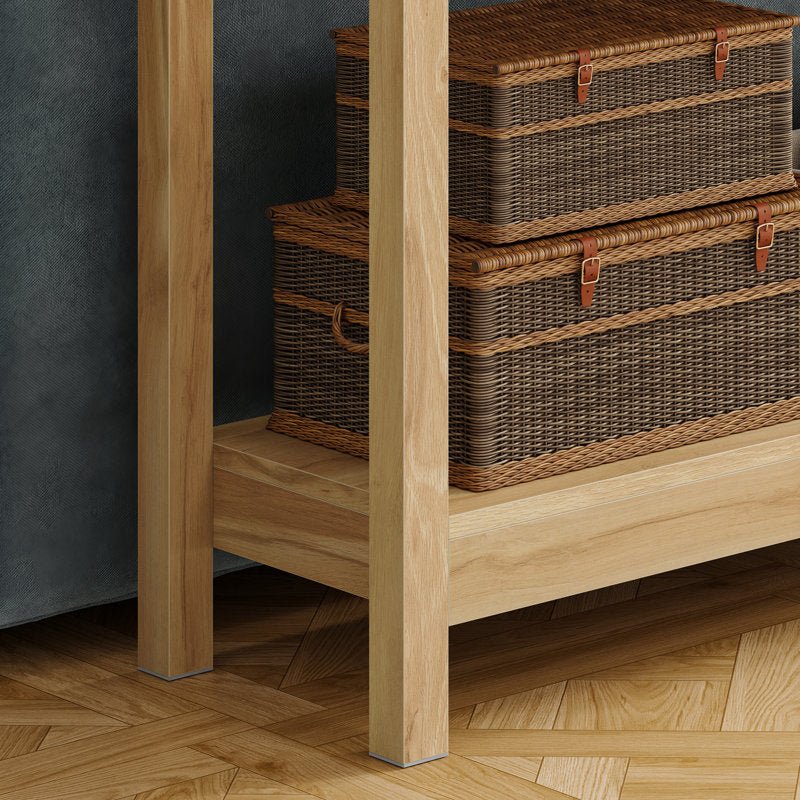 Ayjah - 51.2" Rattan Console Table with Charging Station & Drawers