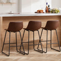 LoftModern - Faux Leather Bar Stools for Kitchen Island Counter