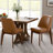 Bason - Modern Faux Leather Dining Chairs Set of 6 with Wood Legs
