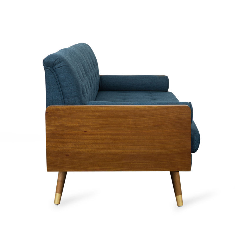 Bel-Air - 72" Mid-Century Modern Tufted Sofa with Bolster Pillows