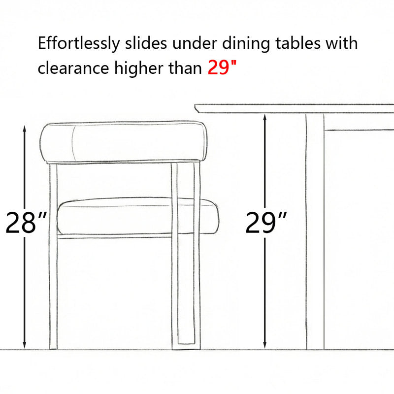 Beore - Modern Velvet Dining Armchairs Set of 4 Stain Resistant
