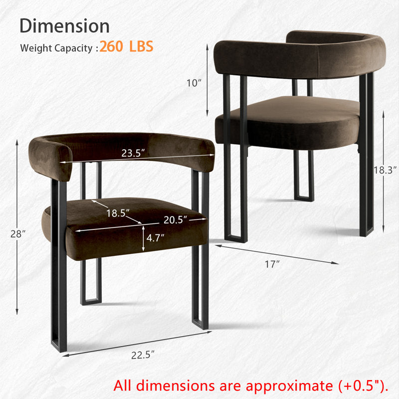 Beore - Modern Velvet Dining Armchairs Set of 4 Stain Resistant