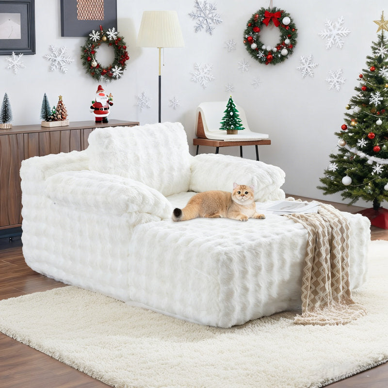 Cloud Velvet - Oversized Chaise Lounge Sleeper Sofa Bed