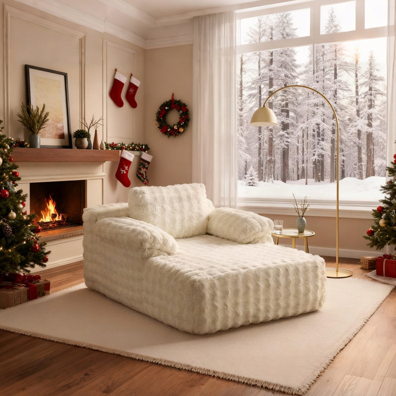 Cloud Velvet - Oversized Chaise Lounge Sleeper Sofa Bed