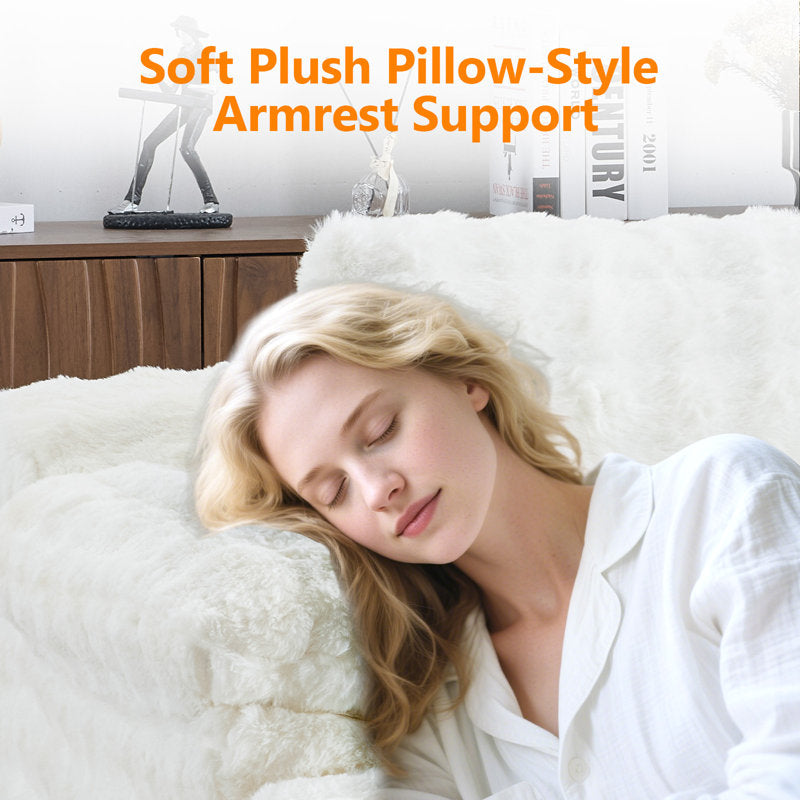 Cloud Velvet - Oversized Chaise Lounge Sleeper Sofa Bed