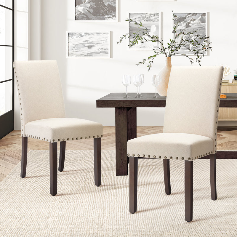 Bontrager - Linen Parsons Dining Chairs Set of 6 with Nailhead Trim