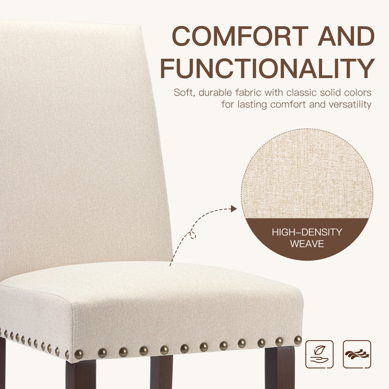 Bontrager - Linen Parsons Dining Chairs Set of 6 with Nailhead Trim