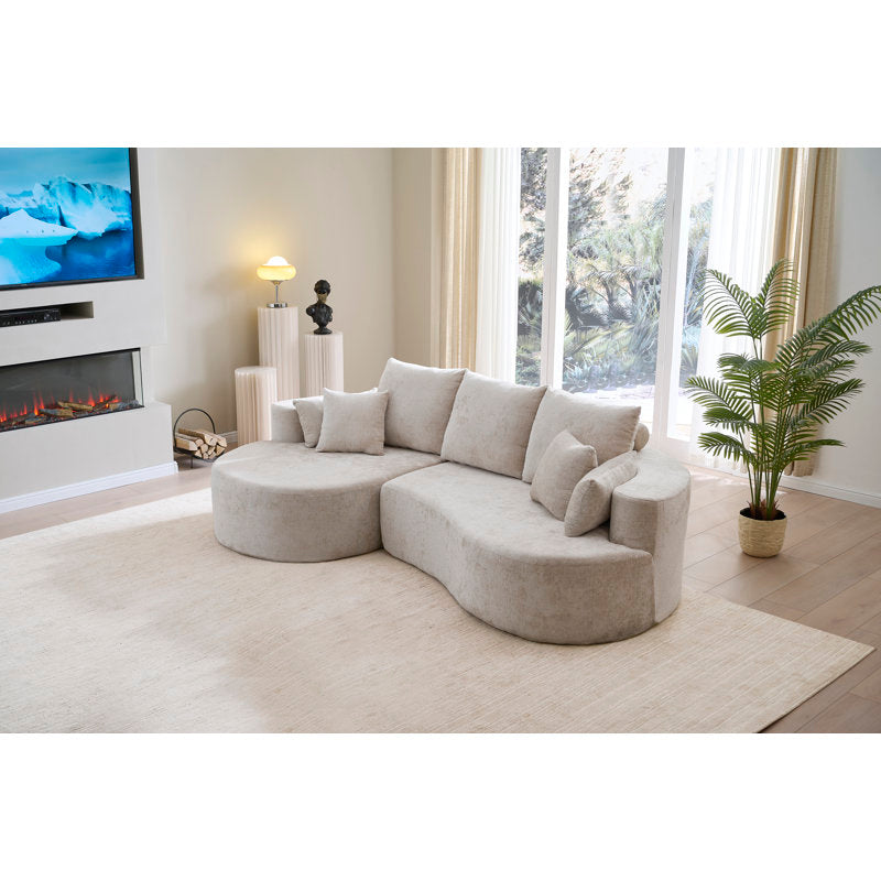 Bridger - 106" Curved Foam Sectional Contemporary Fabric Sofa