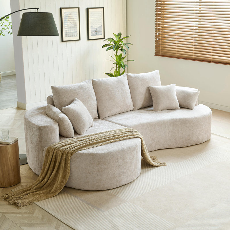 Bridger - 106" Curved Foam Sectional Contemporary Fabric Sofa