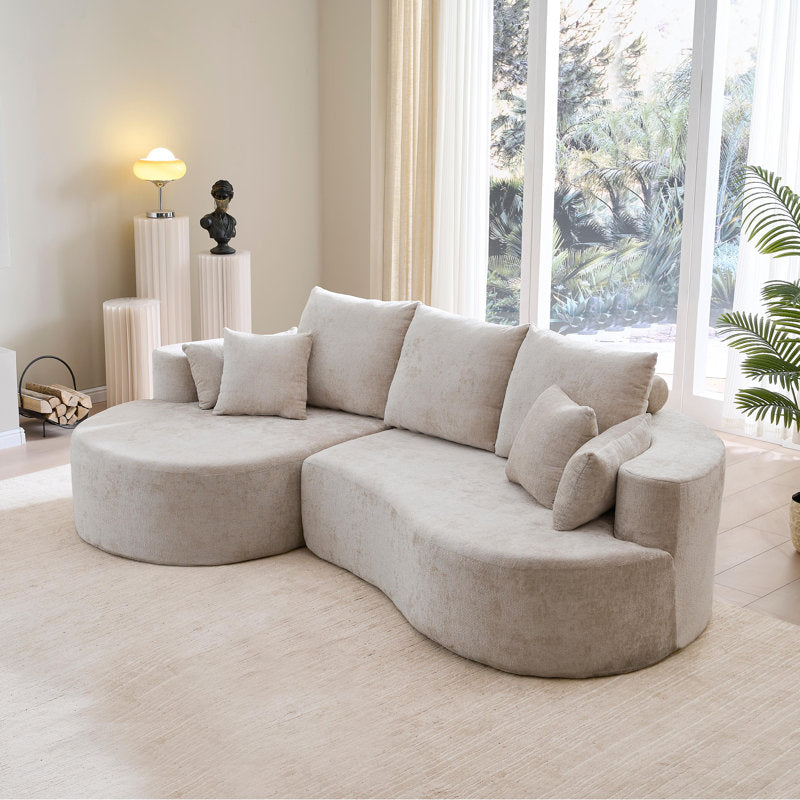 Bridger - 106" Curved Foam Sectional Contemporary Fabric Sofa