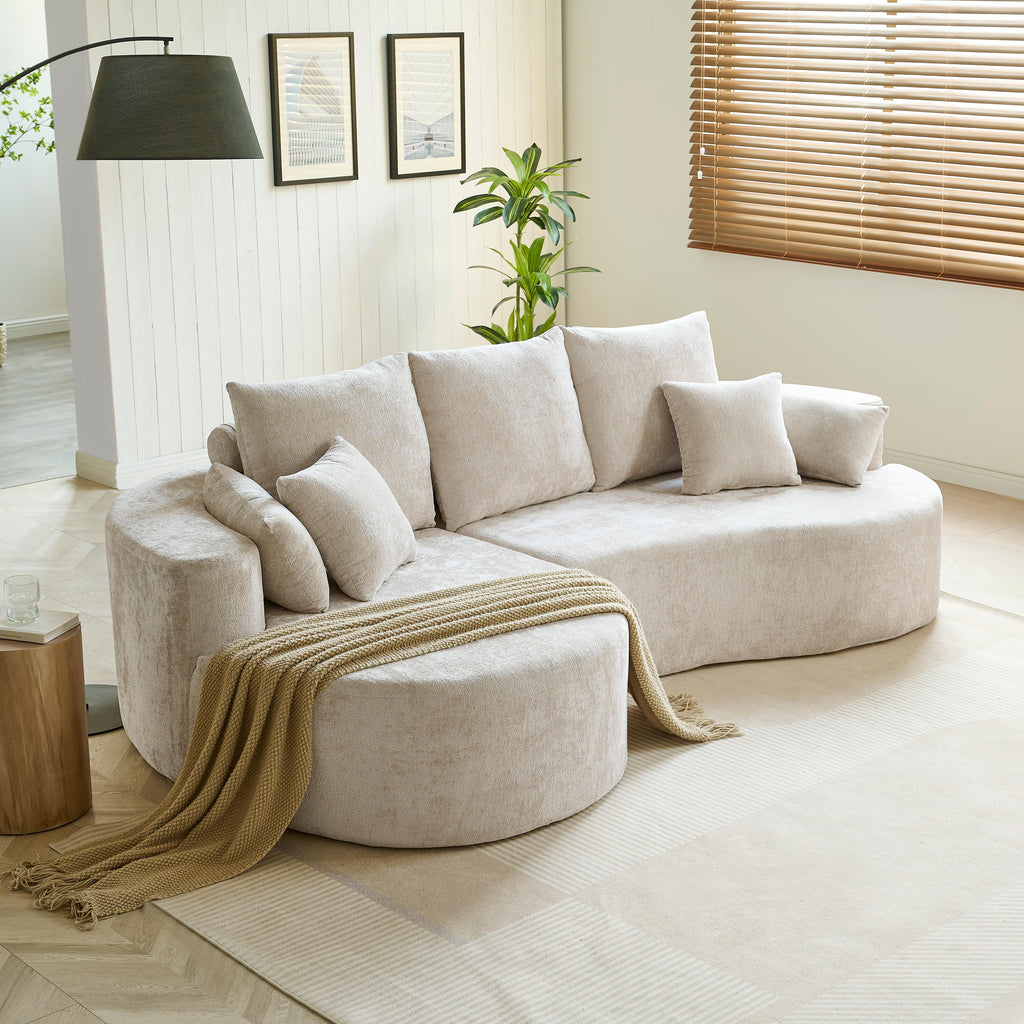 Bridger - 106" Curved Foam Sectional Contemporary Fabric Sofa