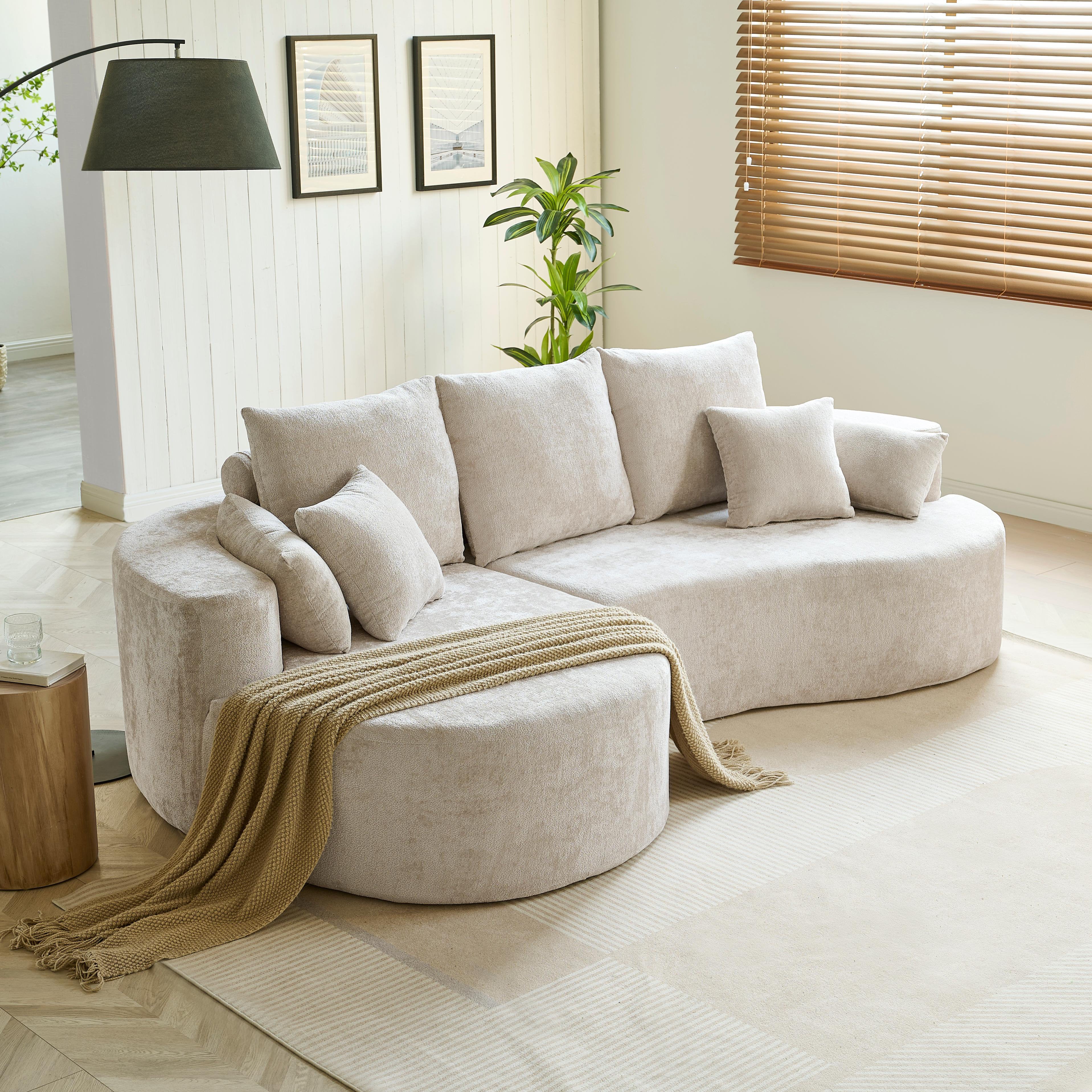 Bridger - 106" Curved Foam Sectional Contemporary Fabric Sofa