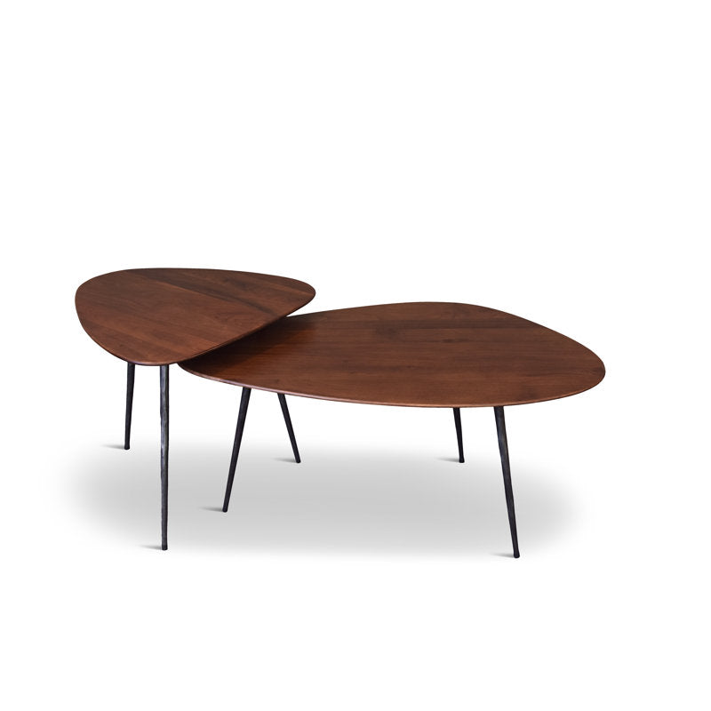 Brooxie - Nesting Coffee Table Set Solid Walnut Wood Living Room