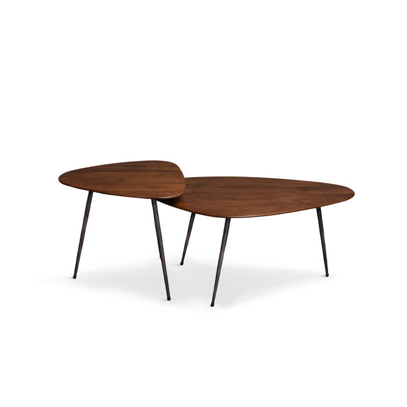 Brooxie - Nesting Coffee Table Set Solid Walnut Wood Living Room