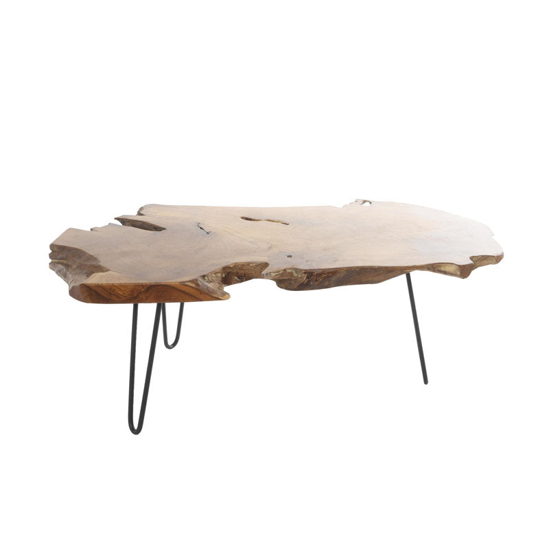 Artisan Teak - Live Edge Coffee Table Wood & Metal Living Room
