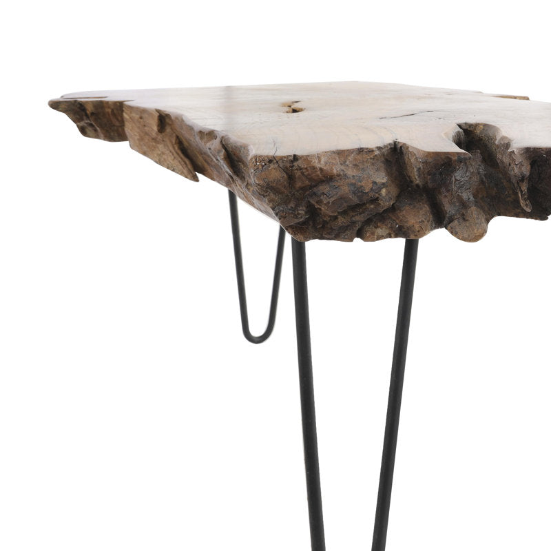 Artisan Teak - Live Edge Coffee Table Wood & Metal Living Room