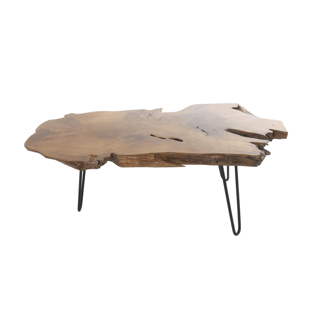 Artisan Teak - Live Edge Coffee Table Wood & Metal Living Room
