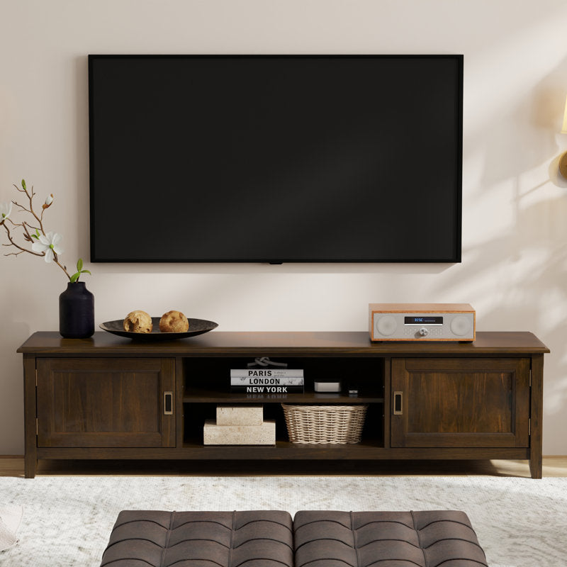 Burlington - 72" Solid Wood Transitional TV Stand for 80" TVs