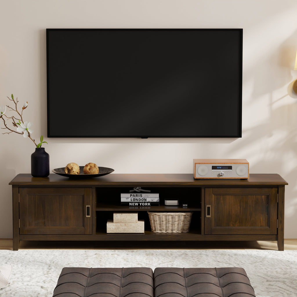 Burlington - 72" Solid Wood Transitional TV Stand for 80" TVs