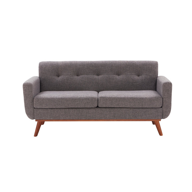 Carmencita - 65" Linen Loveseat Square Arm Sofa for Small Spaces