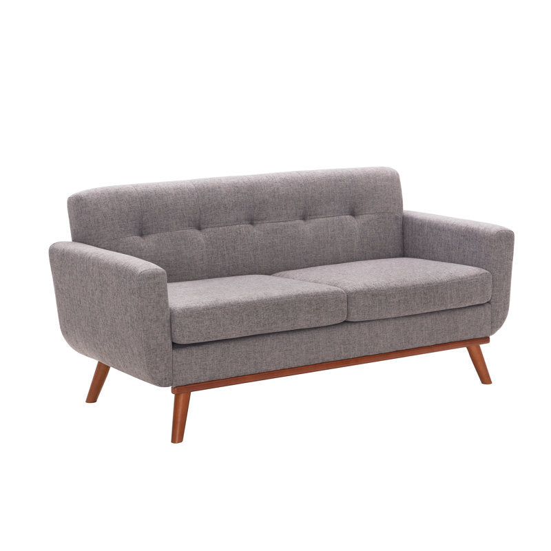 Carmencita - 65" Linen Loveseat Square Arm Sofa for Small Spaces
